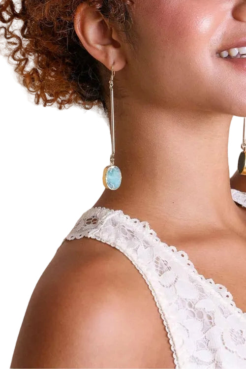 Gemstone Drop Earrings