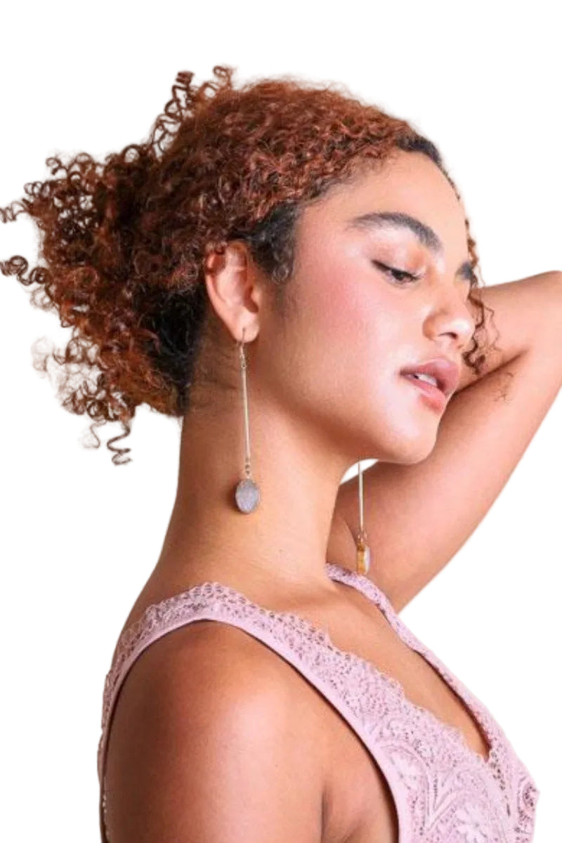 Gemstone Drop Earrings