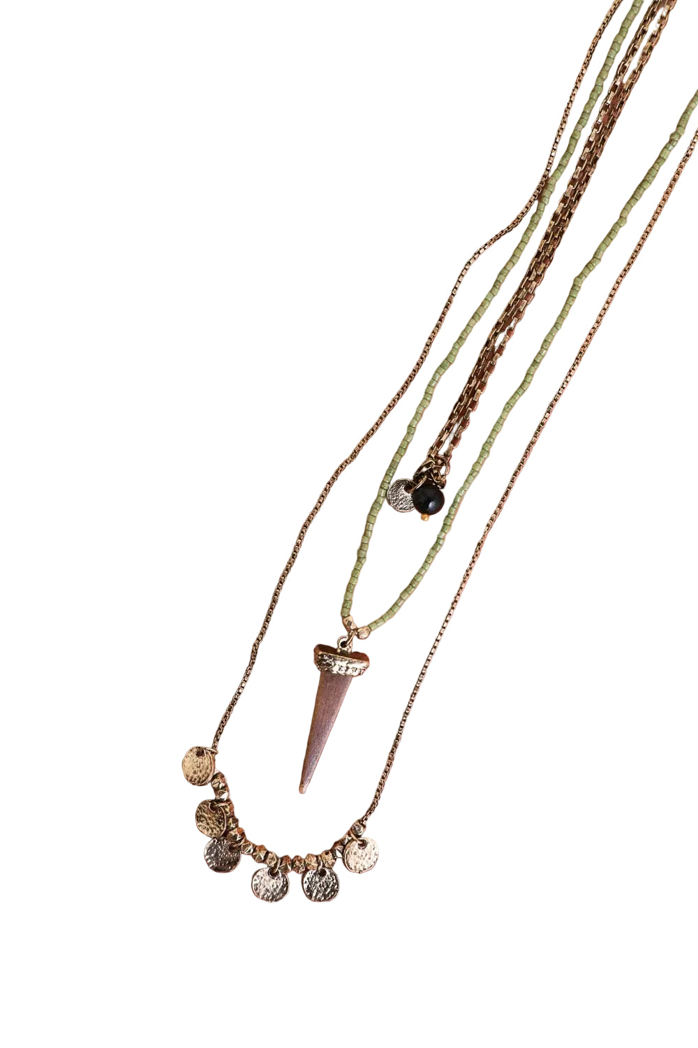 Layered Point Pendant Boho Necklace