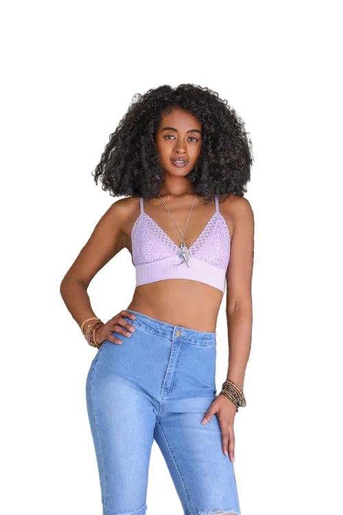 Waistband Loop Lace Brami – Feminine Stretchy Cami Top