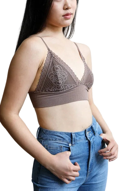 Waistband Loop Lace Brami – Feminine Stretchy Cami Top