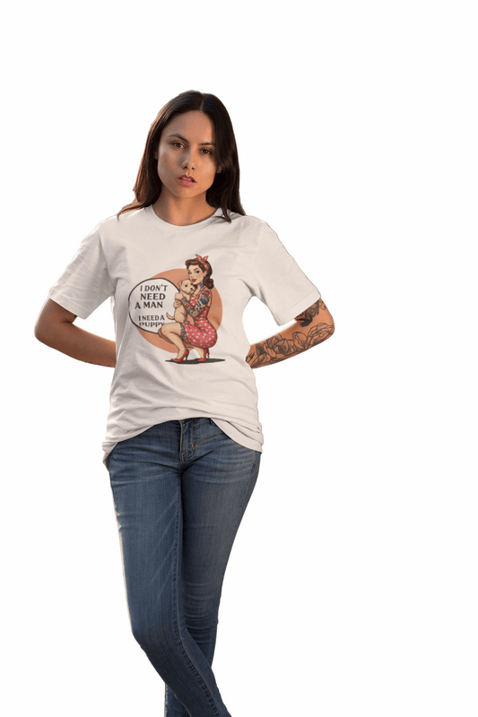 Vintage ''I Don't Need A Man, I Need A Puppy'' Graphic Tee