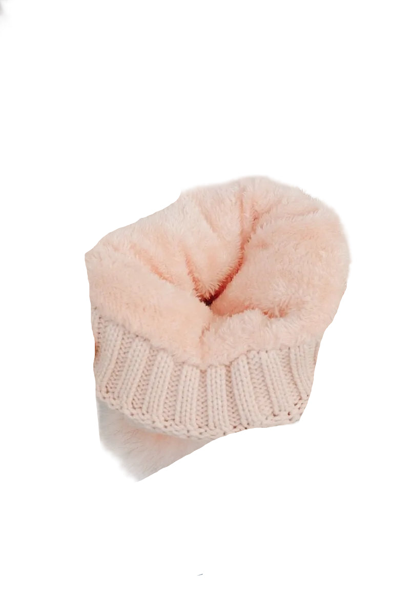 Pom Beanie with Faux Sherpa Lining