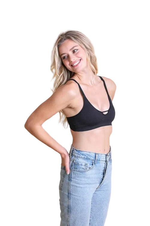 Ribbed Keyhole Bralette