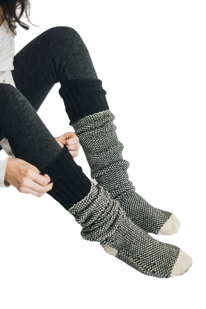 Cozy Ribbed Knit Lounge Socks
