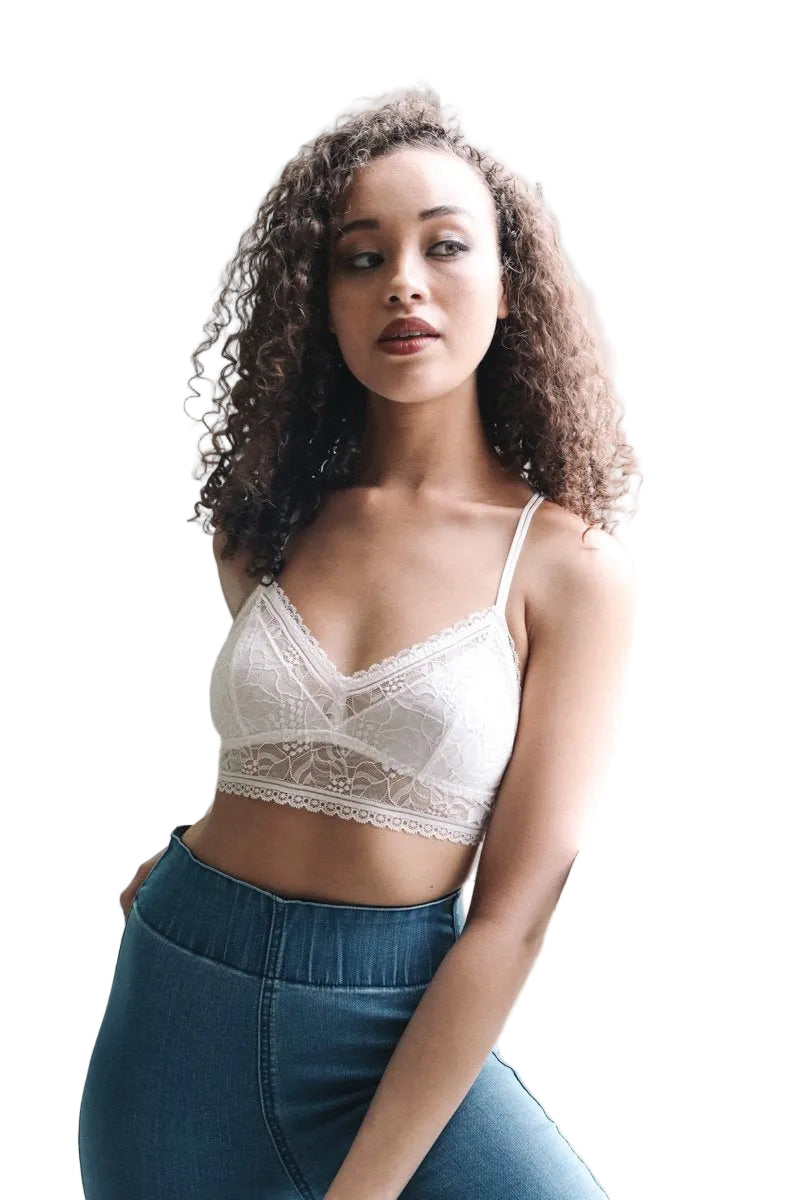 Strappy Back Geometric Lace Bralette