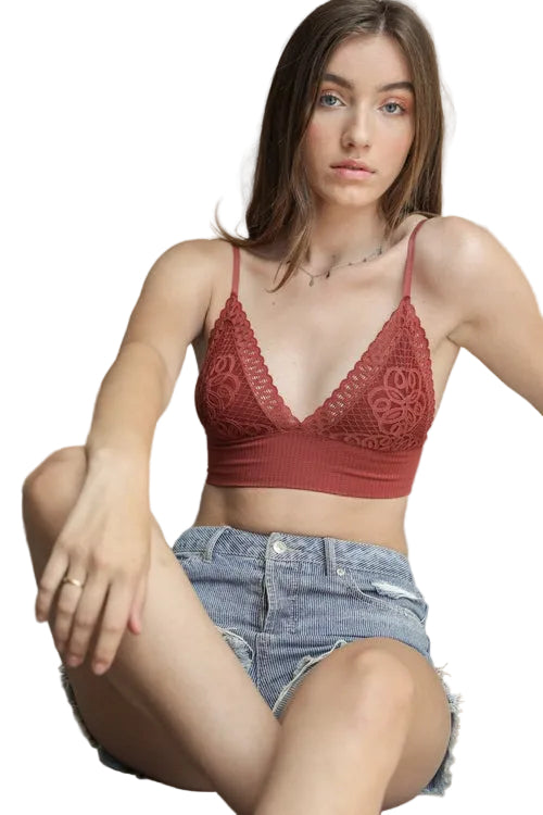 Waistband Loop Lace Brami – Feminine Stretchy Cami Top