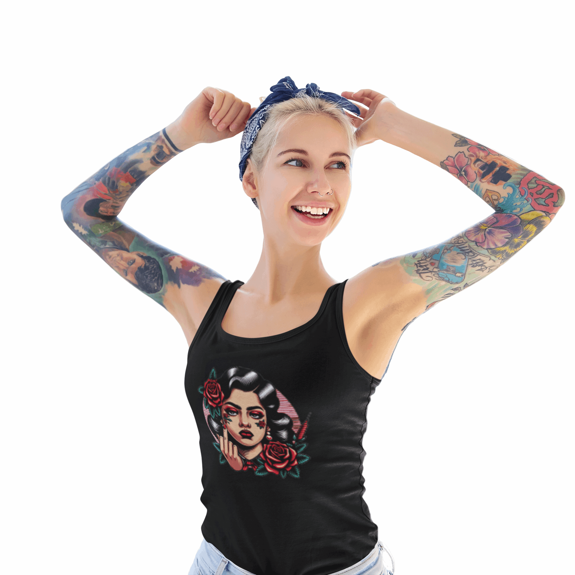 Vintage Middle Finger Graphic Racerback Tank