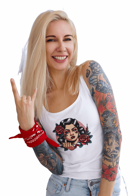 Vintage Middle Finger Graphic Racerback Tank