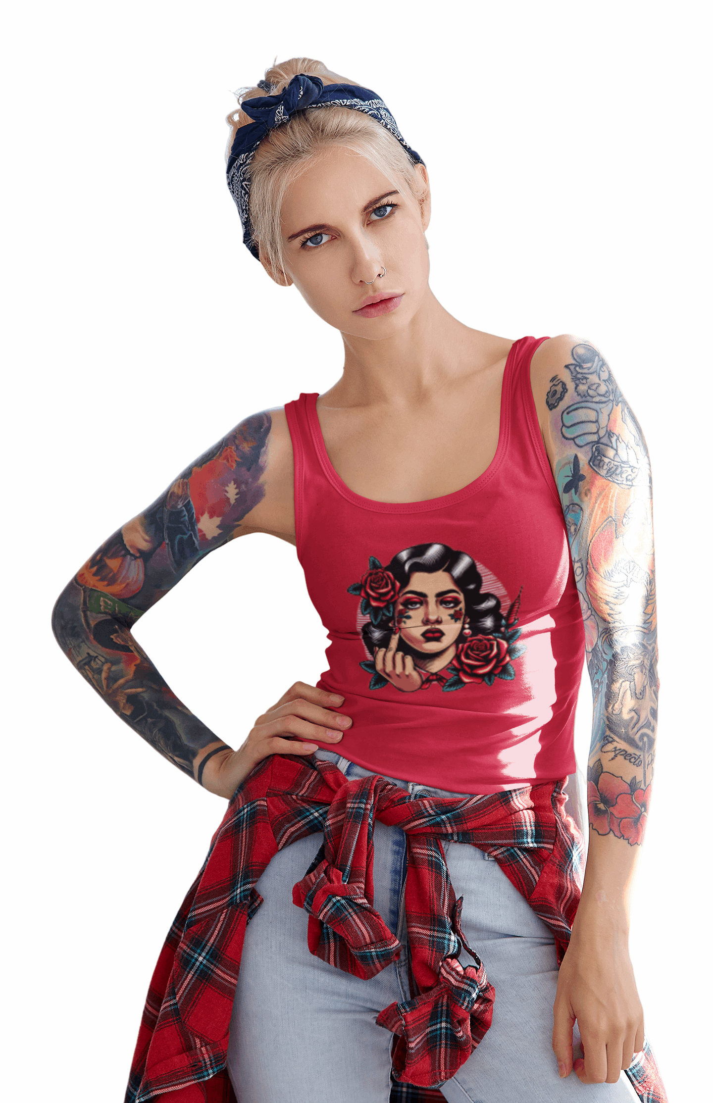 Vintage Middle Finger Graphic Racerback Tank