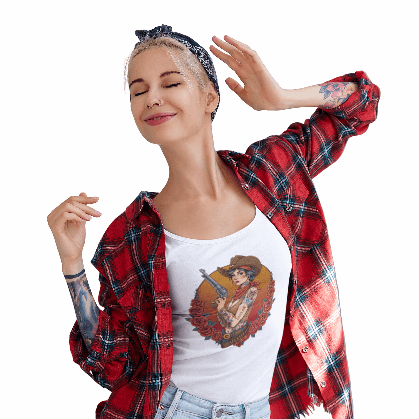 Vintage Tattooed Outlaw Ideal Racerback Tank