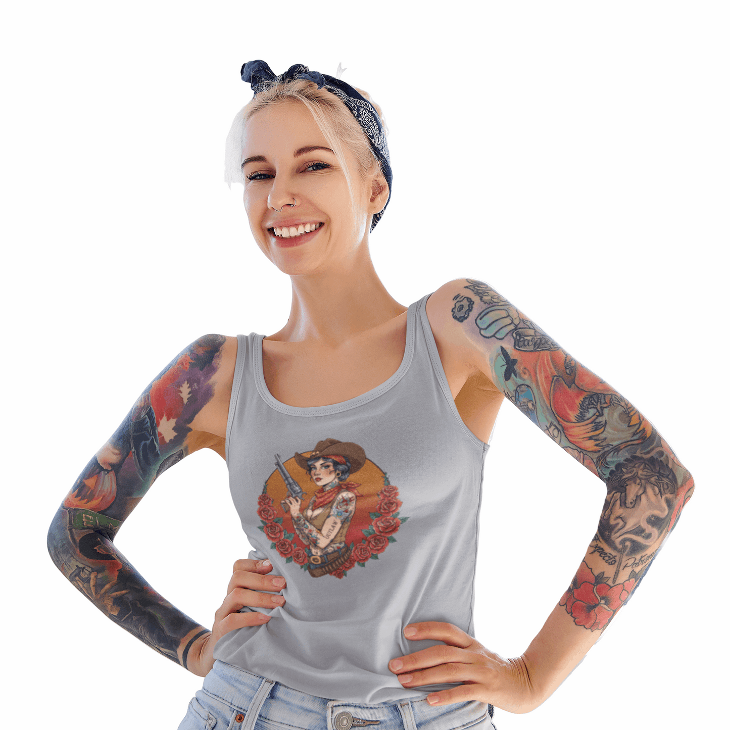 Vintage Tattooed Outlaw Ideal Racerback Tank