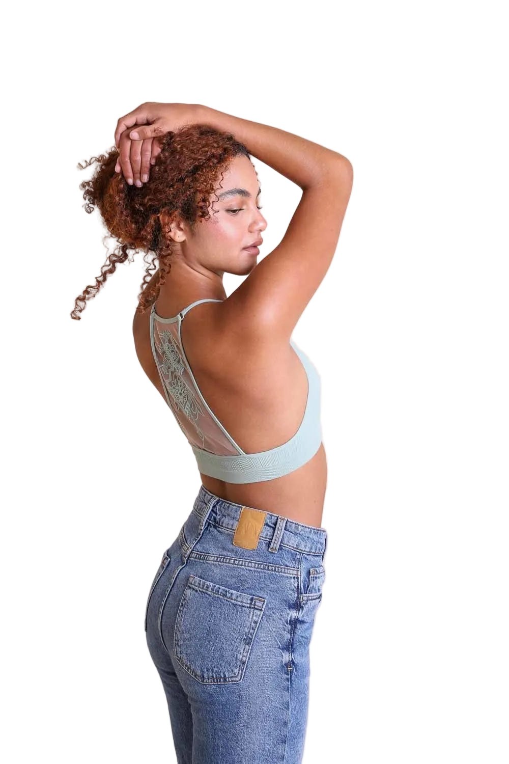 Tattoo Back Bralette – Seamless Design with Mesh Detail