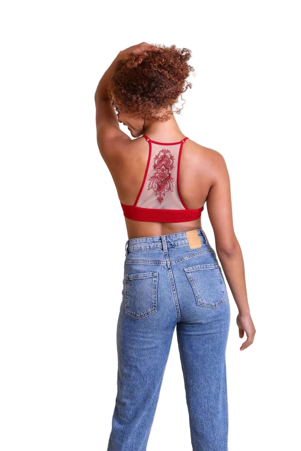 Tattoo Back Bralette – Seamless Design with Mesh Detail