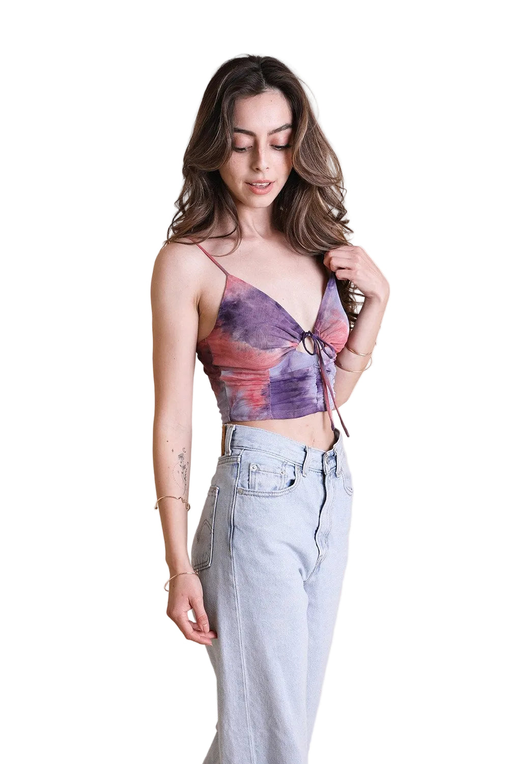 Tie Dye Mesh Keyhole Brami