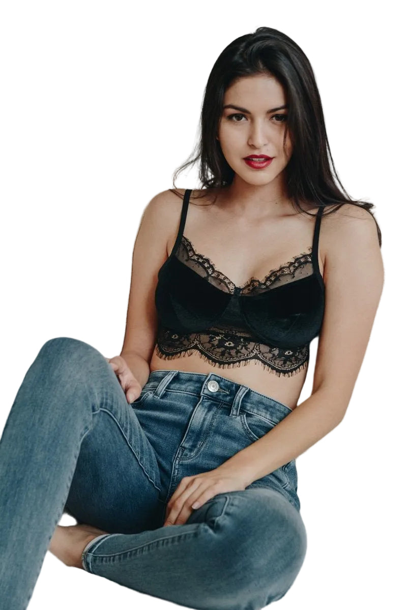Velvet Lace Half Cami