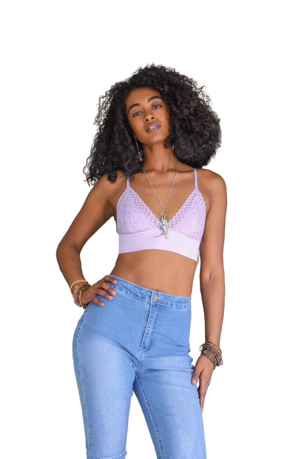 Waistband Loop Lace Brami – Feminine Stretchy Cami Top