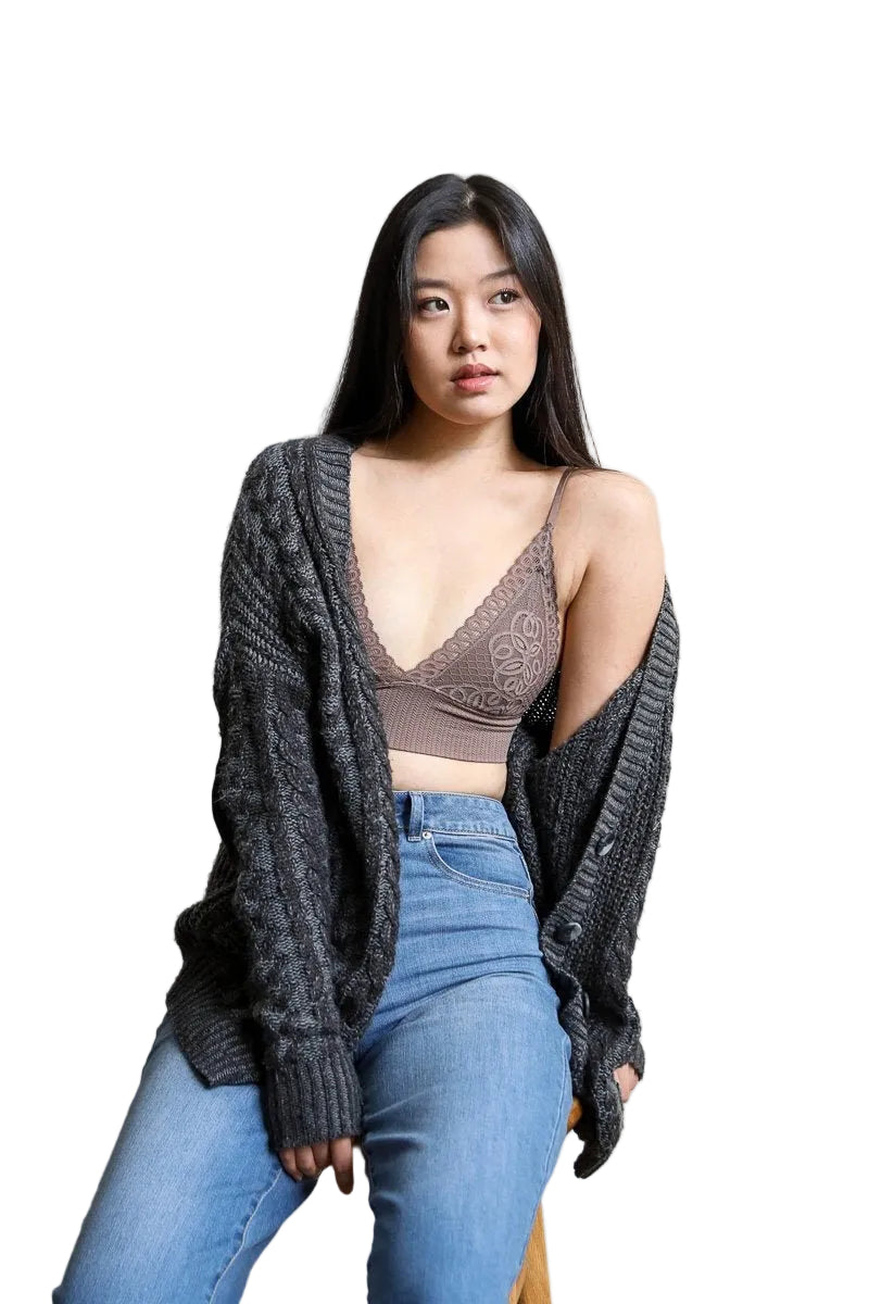 Waistband Loop Lace Brami – Feminine Stretchy Cami Top