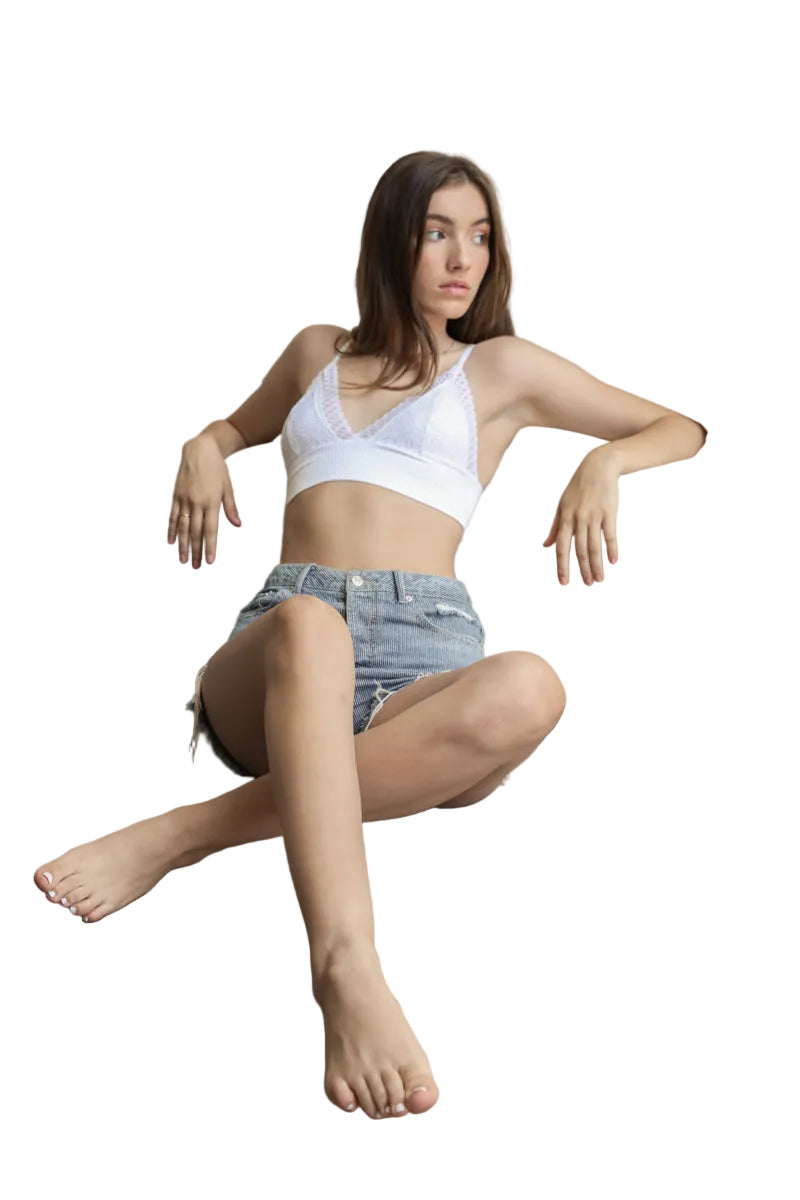 Waistband Loop Lace Brami – Feminine Stretchy Cami Top