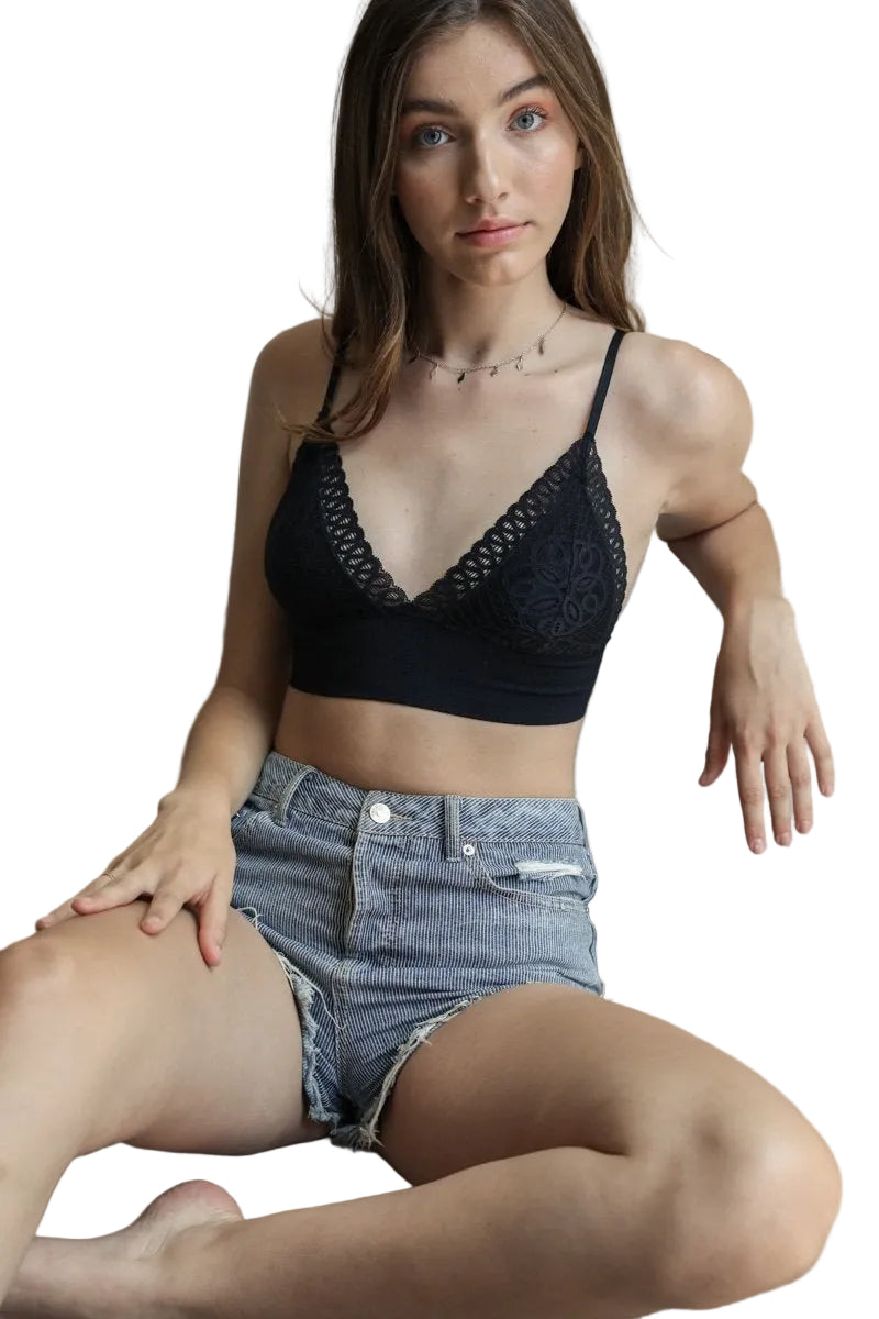 Waistband Loop Lace Brami – Feminine Stretchy Cami Top