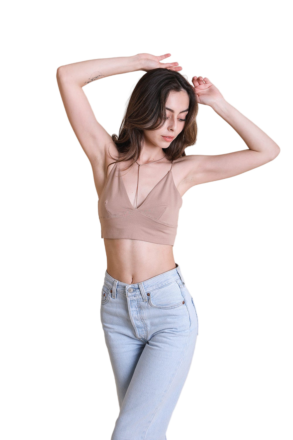 Y-Neck Plunge Crop Top